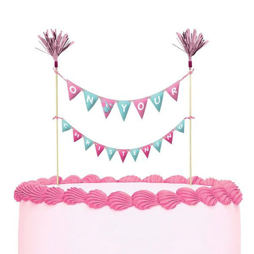 Picture of CAKE PICKS ON YOUR CHRISTENING PINK